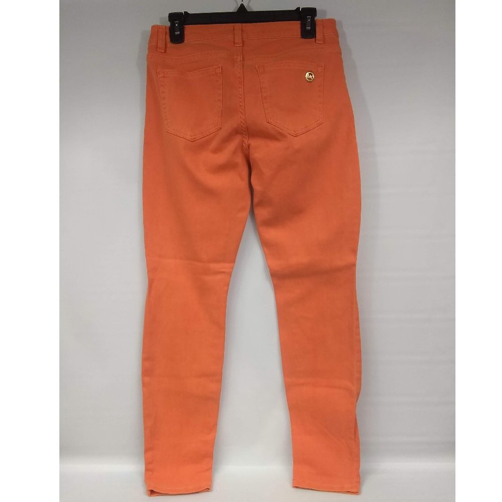 Michael Kors Izzy Skinny Mid Rise Jeans Marigold Size 4 - Picture 4 of 9